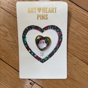 NWT Art Heart Christmas Santa Pin